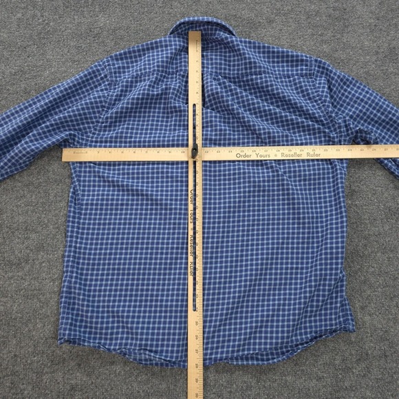 Peter Millar Shirt Mens‎ Large Blue Plaid Crown Halton Casual Golf Preppy - Picture 9 of 13